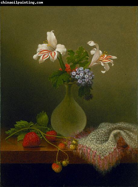 Martin Johnson Heade A Vase of Corn Lilies and Heliotrope