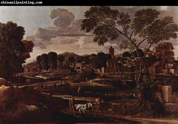 Nicolas Poussin Landschaft mit dem Begrabnis des Phokos