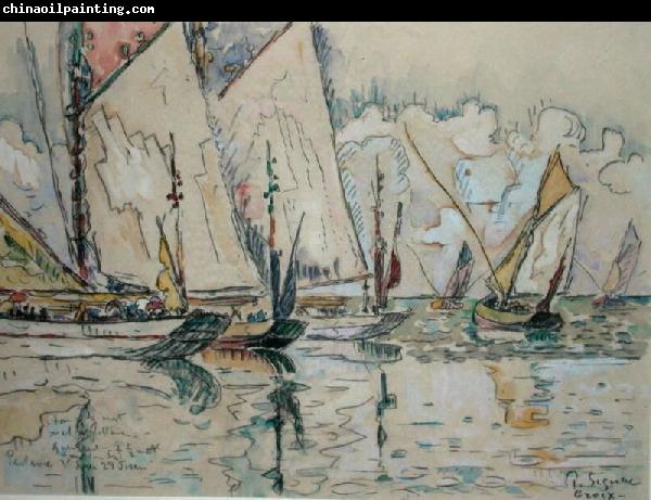 Paul Signac Departure of Three-Masted Boats at Croix-de-Vie