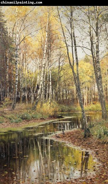 Peder Monsted Autumn in the birchwood