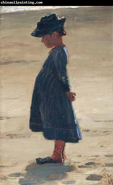 Peder Severin Kroyer Little girl standing on Skagen's southern Beach