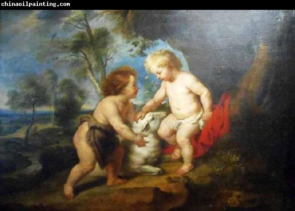 Peter Paul Rubens Infant Christ and St John the Babtist in a landscape