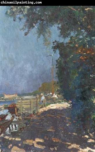 Pier Leone Ghezzi Boats along the shore