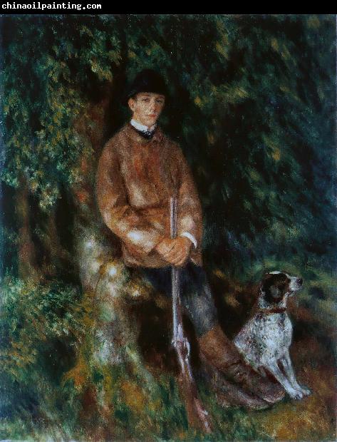 Pierre Auguste Renoir Portrait of Alfred Berard with His Dog