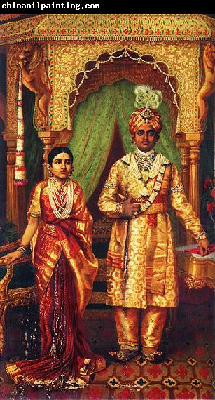 Raja Ravi Varma Krishnaraja Wadiyar IV and Rana Prathap Kumari of Kathiawar