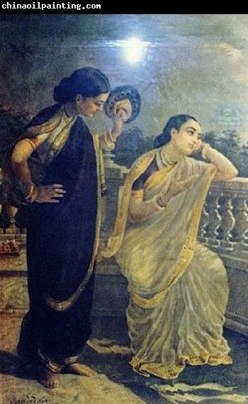 Raja Ravi Varma Ladies in the Moonlight