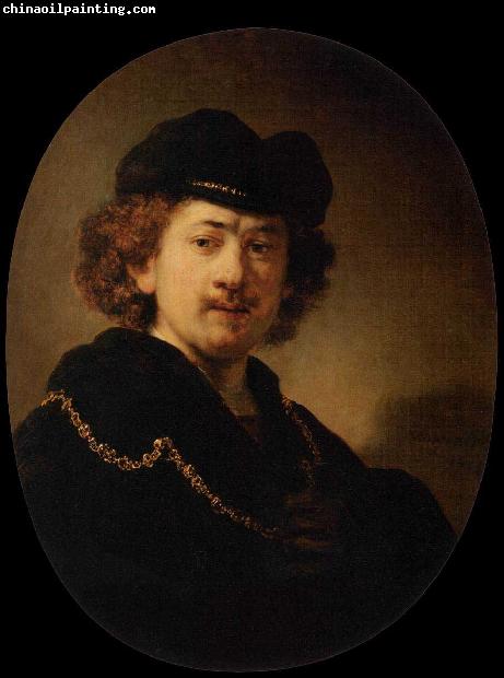 Rembrandt Peale Self portrait Wearing a Toque and a Gold Chain