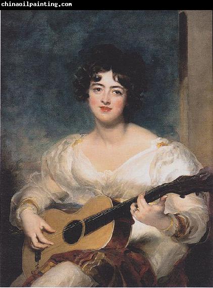 Sir Thomas Lawrence Portrait of Lady Wall Court in making music