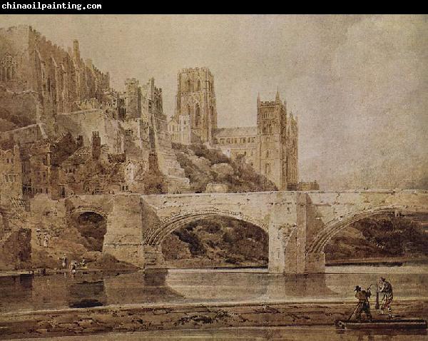 Thomas Girtin Die Kathedrale von Durham und die Brucke, vom Flub Wear aus gesehen