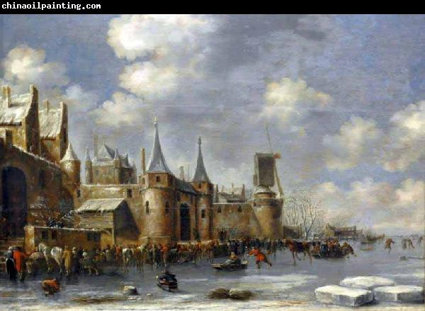 Thomas Hovenden Skaters outside city walls