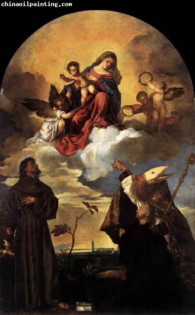 Titian Madonna in Glory with the Christ Child and Sts Francis and Alvise with the Donor