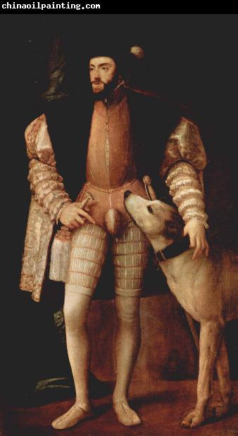 Titian Portrait of Charles V with a Dog