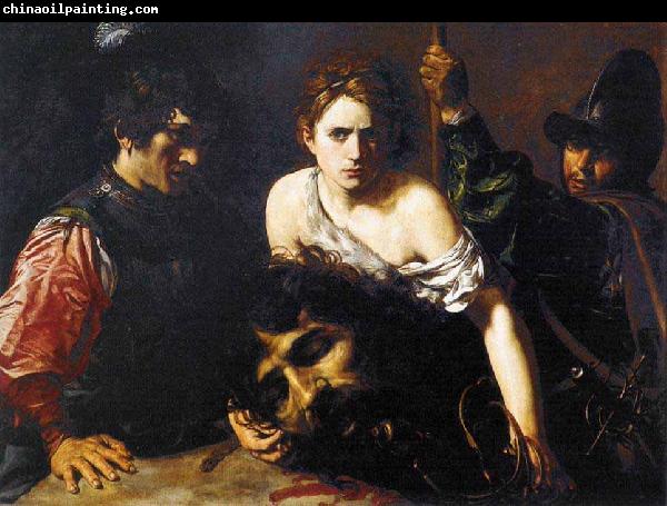 VALENTIN DE BOULOGNE David with the Head of Goliath and Two Soldiers