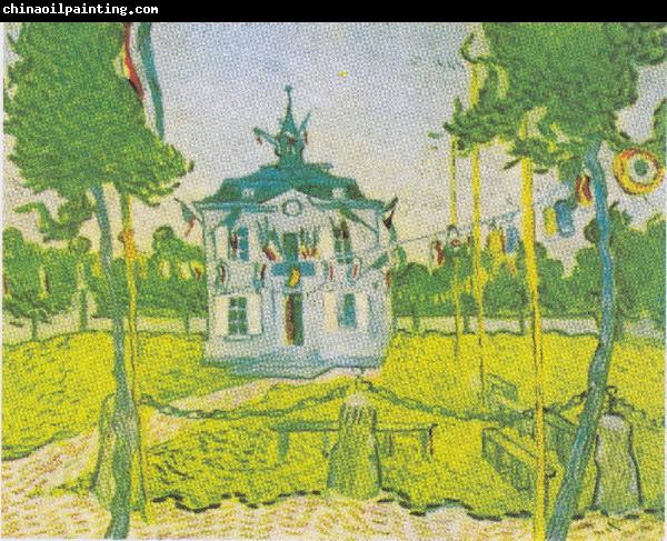 Vincent Van Gogh The town hall in Auvers on 14 July 1890