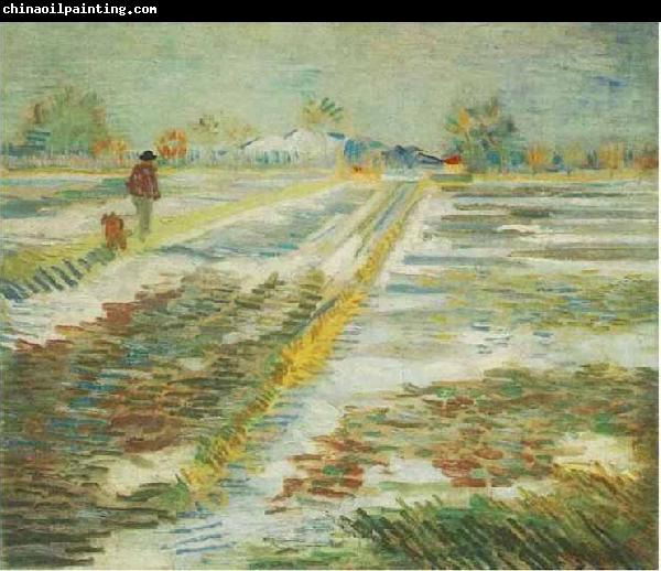 Vincent Van Gogh Landscape with Snow