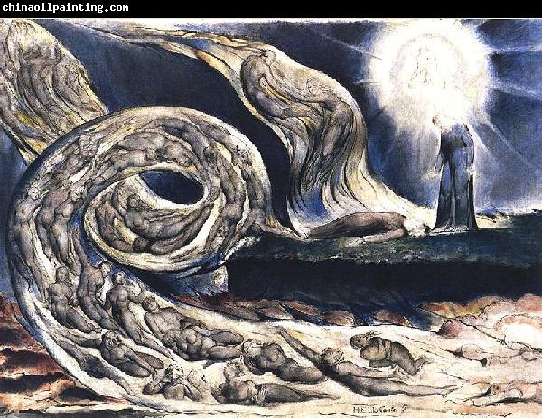 William Blake The Lovers' Whirlwind, Francesca da Rimini and Paolo Malatesta