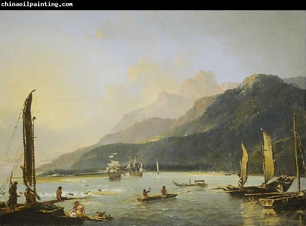 William Hodges Hodges' painting of HMS Resolution and HMS Adventure in Matavai Bay, Tahiti