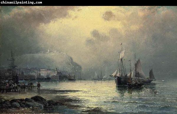 William J.Glackens Fishing vessels off Scarborough at dusk