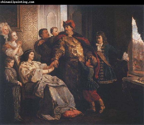 Wojciech Gerson Pozegnanie Jana III z rodzina przed wyprawa wiedenska