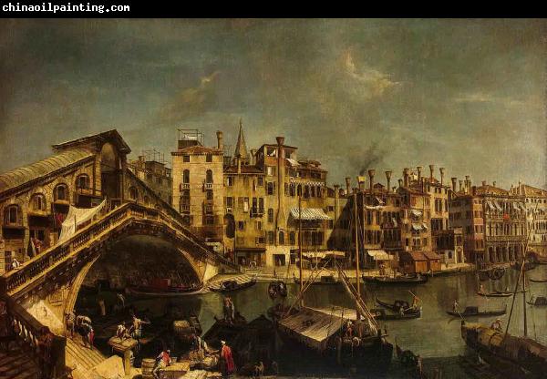 Workshop of Michele Marieschi The Rialto Bridge from the Riva del Vin