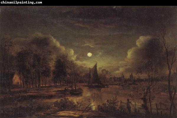 Aert van der Neer Moonlit River