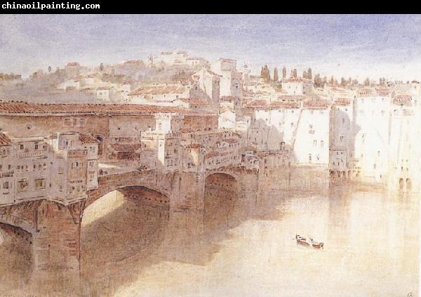 Albert goodwin,r.w.s Ponte Vecchio Florence