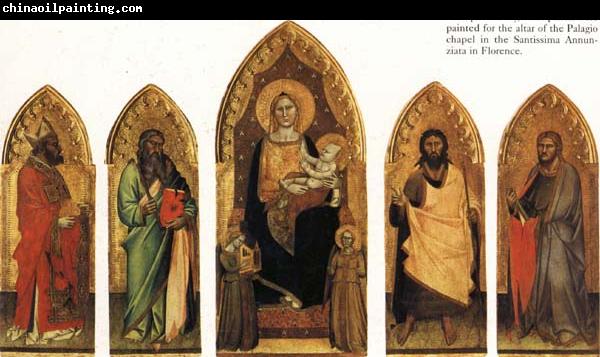 Andrea di Orcagna Madonna and Child Enthroned with Two Angels and SS.Andrew,Nicholas,john the Baptist and James