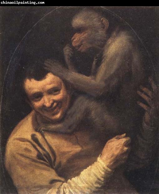 Annibale Carracci Portrait of a Young Man with a Monkey