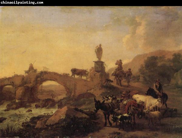 BERCHEM, Nicolaes Italian Landscape with a Bridge