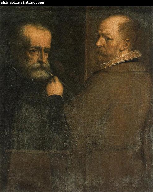 CAMBIASO, Luca Self-Portrait of the Artist While Painting His Father