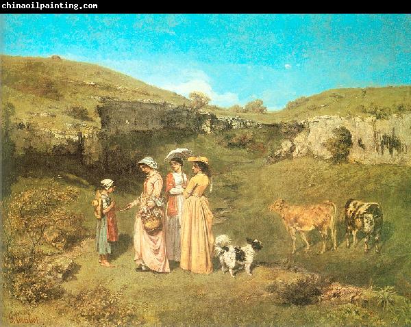 Courbet, Gustave The Young Ladies of the Village