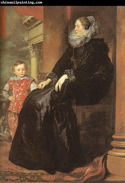 Dyck, Anthony van Genoese Noblewoman with her Son