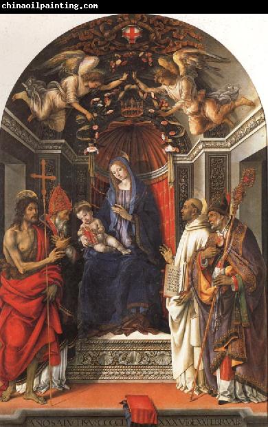 Filippino Lippi Madonna and Child Enthroned with SS.John the Baptist,Victor,Ber-nard,and Zenbius