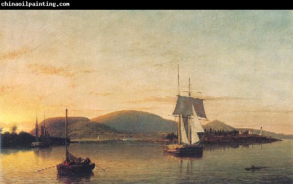 Fitz Hugh Lane Camden Mountains from the South Entrance to the Harbor