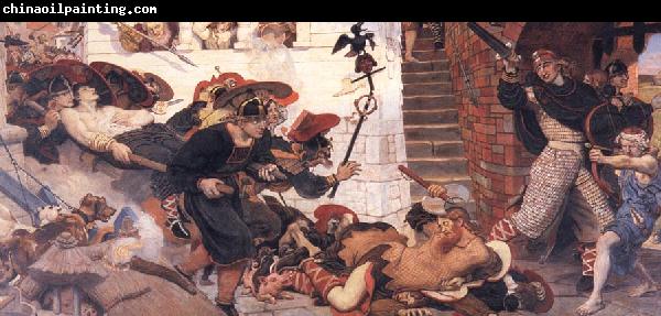 Ford Madox Brown The Expulsion of the Danes from Manchester 910 AD