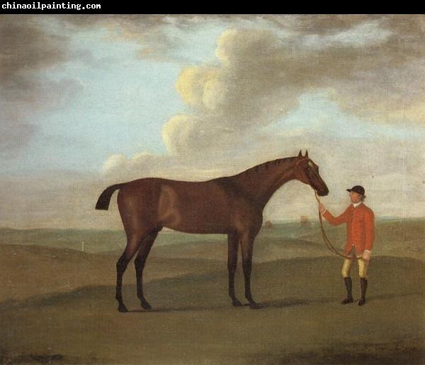 Francis Sartorius The Racehorse 'Basilimo' Held by a Groom on a Racecourse