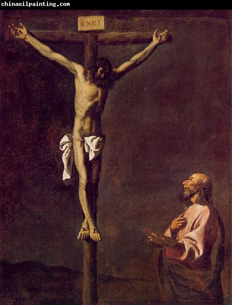 Francisco de Zurbaran Saint Luke as a Painter before Christ on the Cross