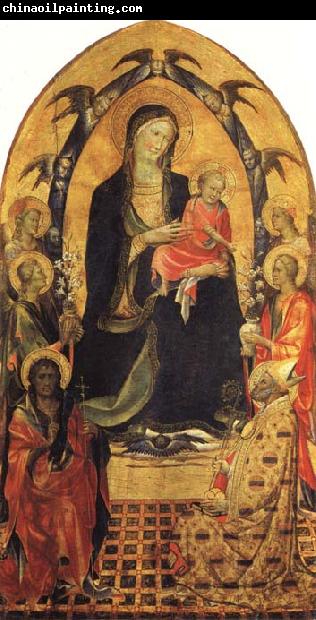 Gherardo Starnina Madonna and Child with SS.John the Baptist and Nicholas and Four Angels