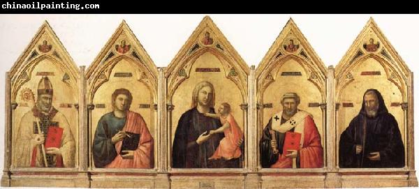 Giotto Madonna and Child with SS.Nicholas.john the Evangelist,Peter and Benedict