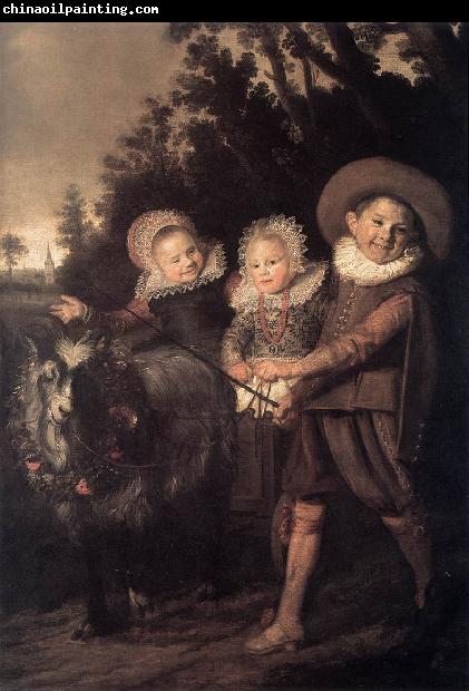 HALS, Frans Three Children with a Goat Cart