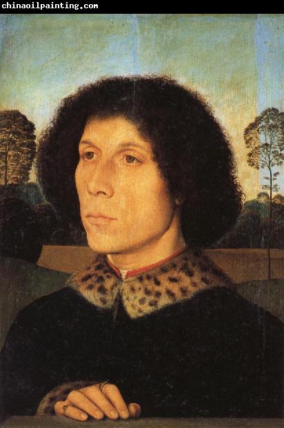 Hans Memling Portrait of a Man in a Landscap