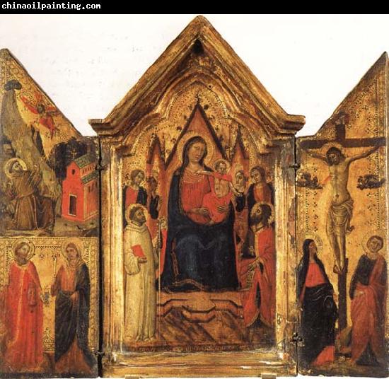 Jacopo del Casentino Madonna and Child Enthroned with SS.Bernard and John the Baptist and Four Angels