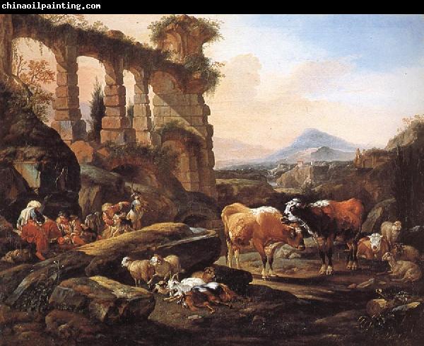 Johann Heinrich Roos Landscape with Shepherds and Animals