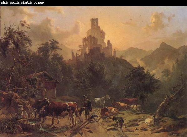 Johann Nepomuk Rauch Landscape with Ruins