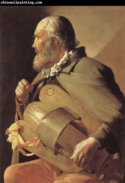 LA TOUR, Georges de Blindman Playing the Hurdy-Gurdy