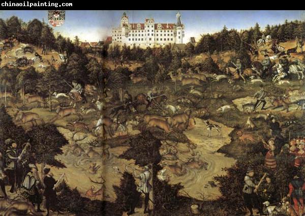 Lucas Cranach AHunt in Honor of Charles V at Torgau Castle