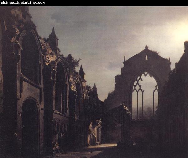 Luis Daguerre The Ruins of Holyrood Chapel,Edinburgh Effect of Moonlight