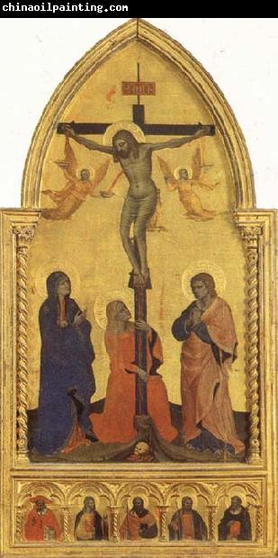 Nardo di Cione Crucifixion Scene with Mourners SS.Jerome,James the Lesser,Paul,James the Greater,and Peter Martyr