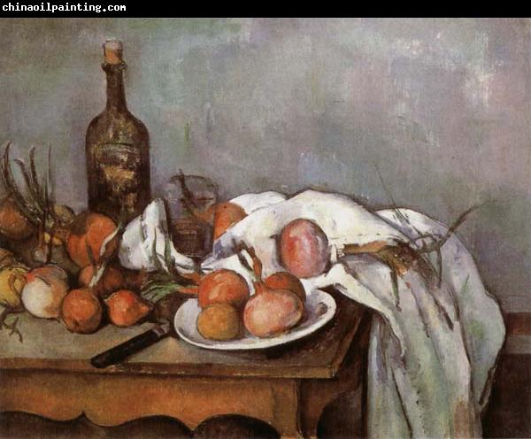 Paul Cezanne Onions and Bottle