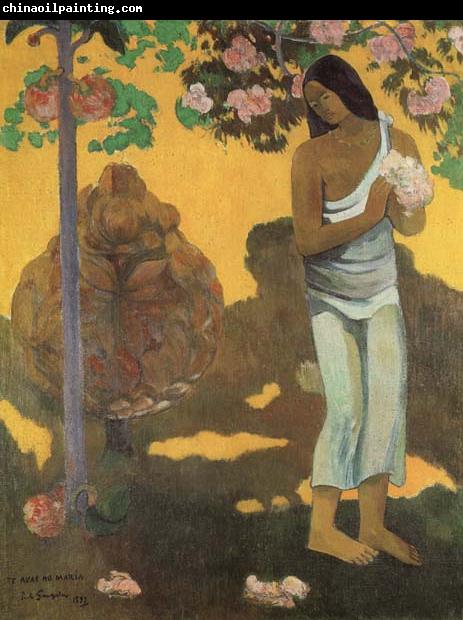 Paul Gauguin Woman with Flowers in Her Hands